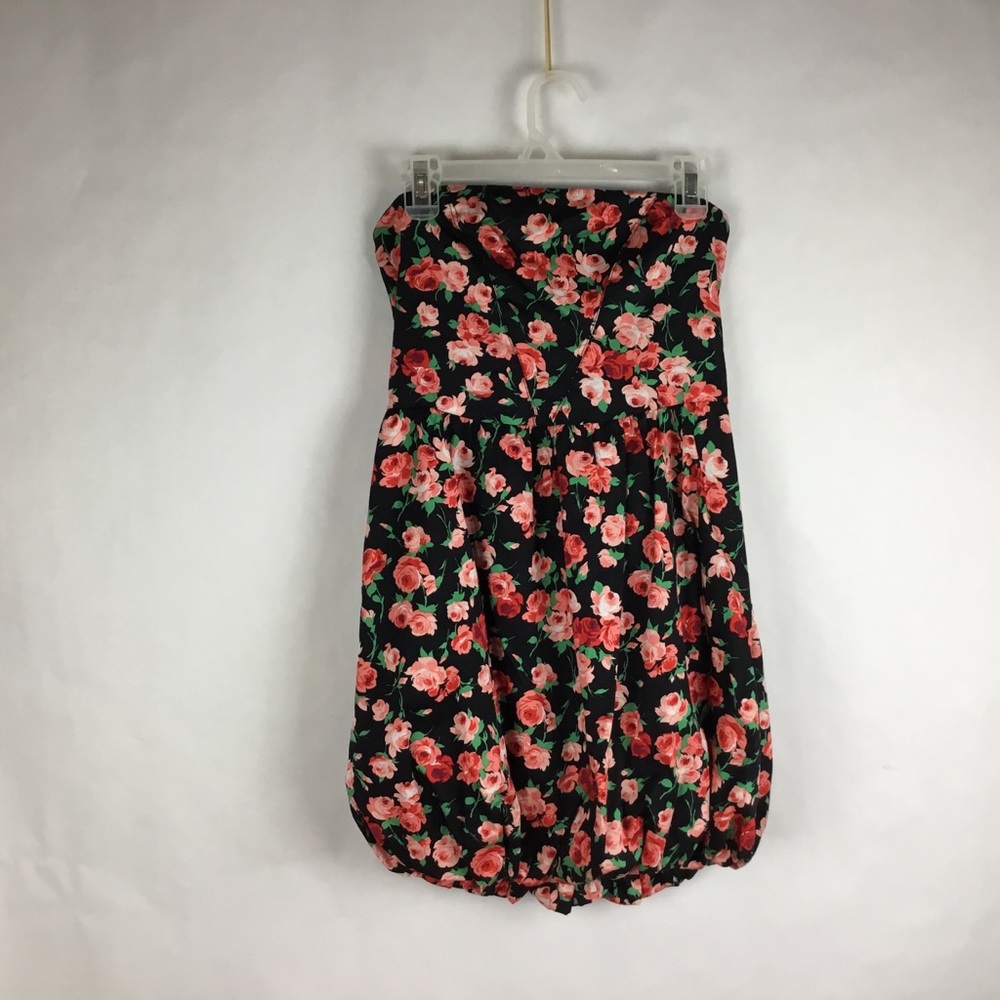 Anthropologie Women Bubble Dress Roses Strapless M